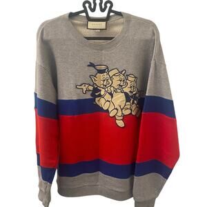 Gucci x Disney Three Pigs Color Block Sweatshirt Size Medium